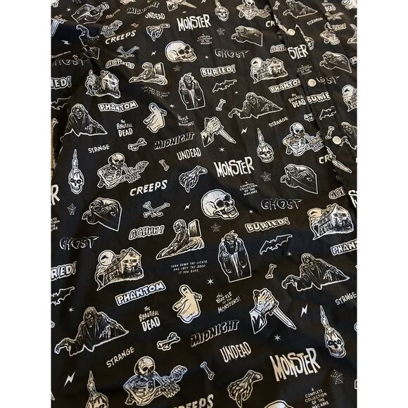 Creepy Co Button Down Shirt Mens 4XL Vintage Horror Comics Printed Hawaiian - Picture 6 of 10